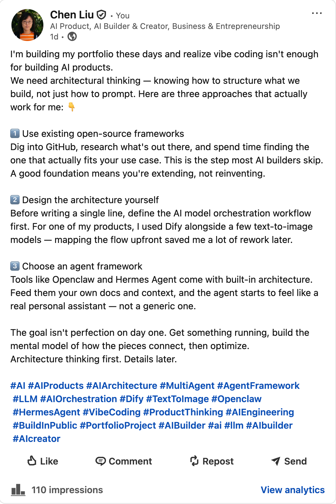 LinkedIn post: Builder operators beat bigger roadmaps