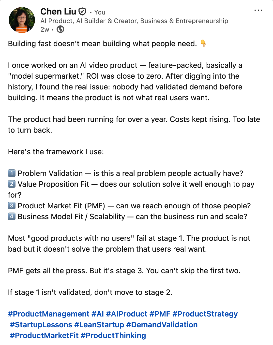 LinkedIn post: Systems outlast founder heroics
