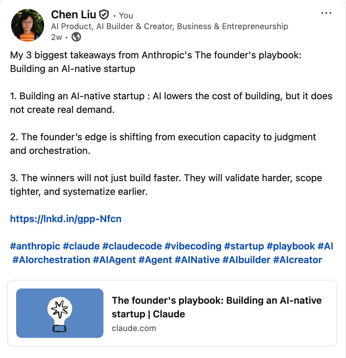LinkedIn post