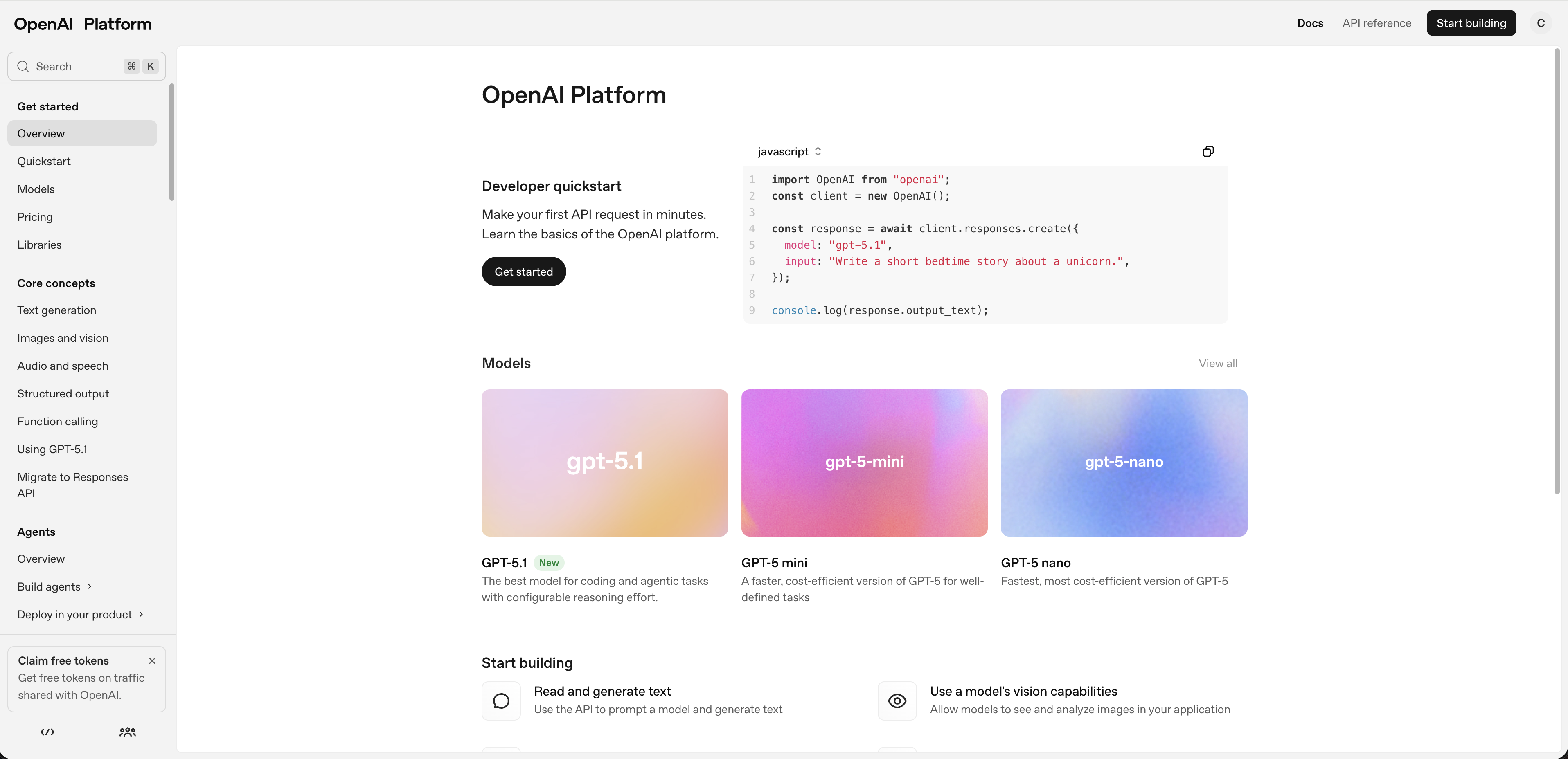 OpenAI platform model page showing GPT options for research agent setup